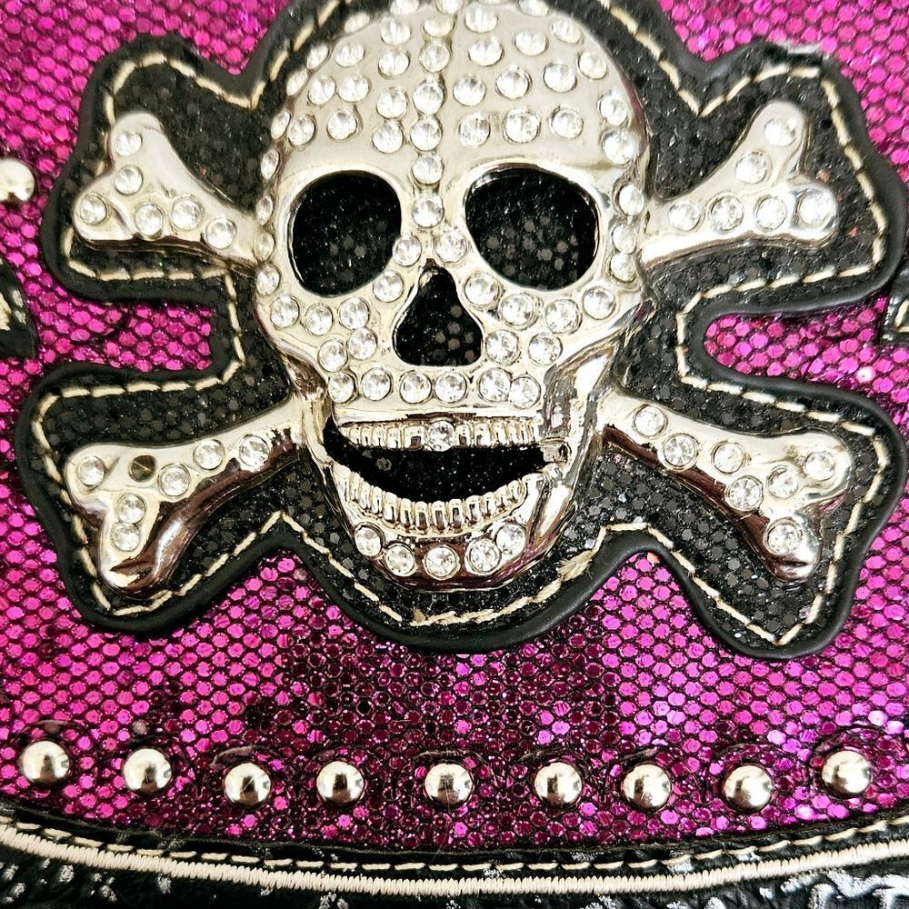 NEW NO TAGS MULTI- Color Skull Rose detailβWomen's Wallet. - Picture 3 of 10